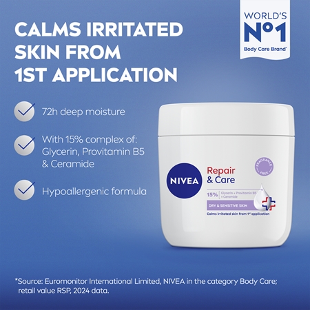 NIVEA Repair & Care Sensitive Nourishing Regenerating Cream for dry and sensitive skin