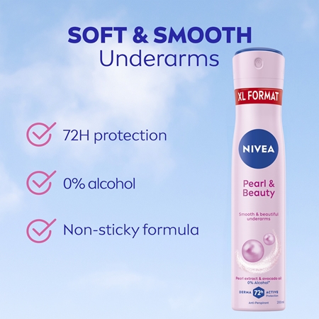 NIVEA Pearl & Beauty antiperspirant ve spreji 72h