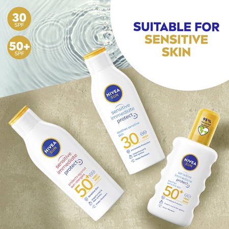 NIVEA SUN Sensitive Immediate latte abbronzante per pelli sensibili SPF 50+