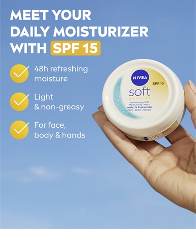 NIVEA Soft Daily UV Återfuktande - skyddande kräm för kropp och ansikte