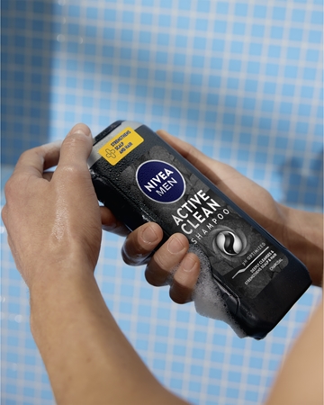 NIVEA MEN Active Clean Deep Cleanse Clarifying Shampoo with activated charcoal