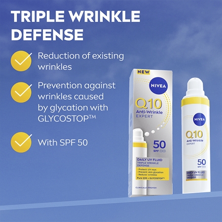 NIVEA Q10 Anti-Wrinkle ultra könnyű fluid SPF 50