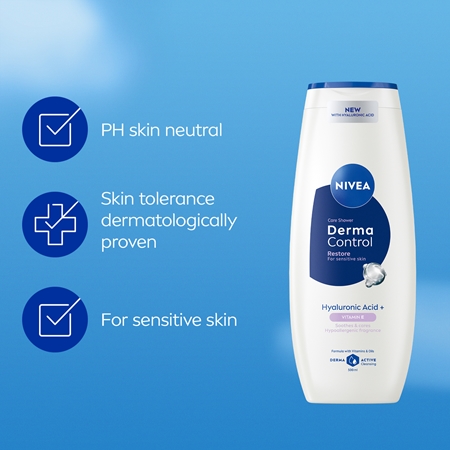 NIVEA Derma Control Restore nawilżający żel pod prysznic z kwasem hialuronowym