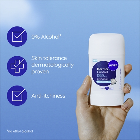 NIVEA Derma Control Defend anti-transpirant solide pour peaux irritées