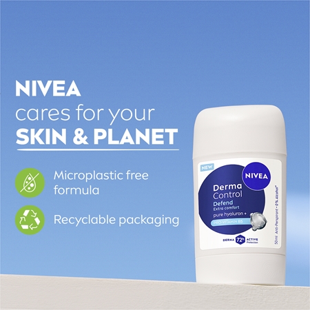 NIVEA Derma Control Defend anti-transpirant solide pour peaux irritées