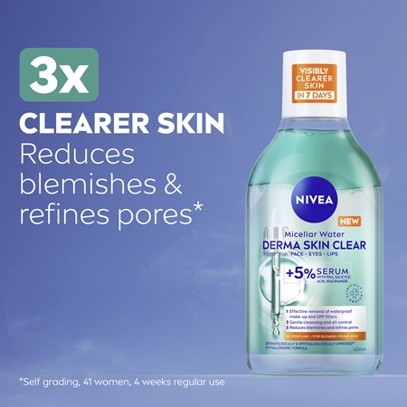 NIVEA Derma Skin Clear Cleansing Micellar Water to treat skin imperfections