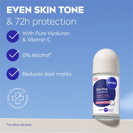NIVEA Derma Control Natural Tone Roll-On Antiperspirant to treat dark spots