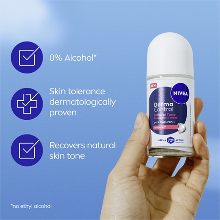 NIVEA Derma Control Natural Tone Roll-On Antiperspirant to treat dark spots
