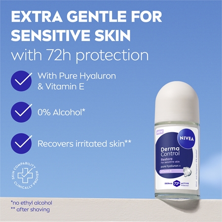 NIVEA Derma Control Restore kuličkový antiperspirant 72h