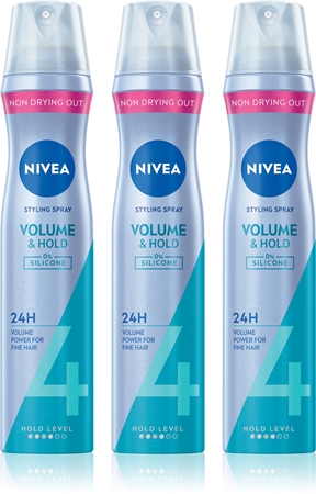 NIVEA Volume Care λακ μαλλιών για αύξηση του όγκου 3 x 250 ml