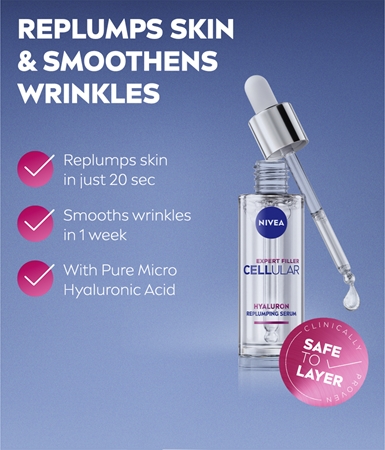 NIVEA Hyaluron Cellular Filler takarékos kiszerelés a feszes bőrért