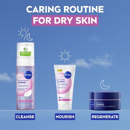NIVEA Caring Foaming Face Wash for dry and sensitive skin