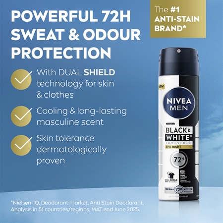 NIVEA MEN Black & White Epic Night αντιιδρωτικό σε σπρέι για άντρες