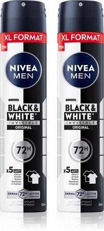NIVEA MEN Black & White Invisible Original Antiperspirant Spray economy pack