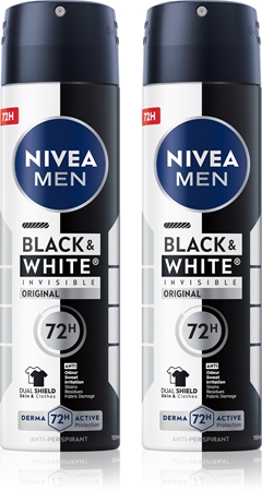 NIVEA MEN Black & White Invisible Original Antiperspirant Spray economy pack