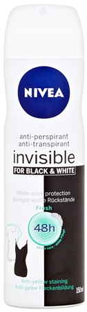 NIVEA Invisible Black & White Fresh antiperspirant ve spreji