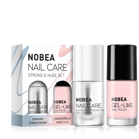 NOBEA Nail Care Strong & Nude Set sada laků na nehty