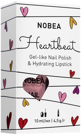 NOBEA Heartbeat conjunto de esmalte de uñas y barra de labios hidratante