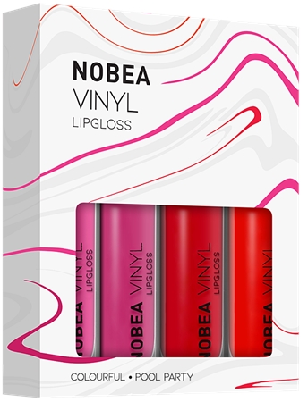 NOBEA Colourful conjunto de brilhos para lábios com efeito vinil 4 x 7 ml