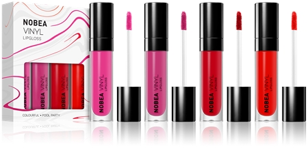 NOBEA Colourful sada lesků na rty s vinylovým efektem 4 x 7 ml