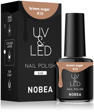 NOBEA UV & LED Nail Polish gelinis nagų lakas, stingstantis UV / LED lempos šviesoje blizgus