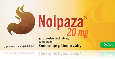 Nolpaza Nolpaza 20mg enterosolventné tablety pri príznakoch refluxu a pálení záhy