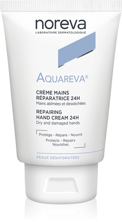 Noreva Aquareva Repairing Hand Cream 24H regeneruojamasis rankų kremas drėkinamojo poveikio