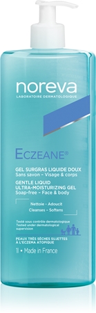 Noreva Eczeane Gentle Liquid Ultra-Moisturizing Gel tusfürdő gél arcra és testre