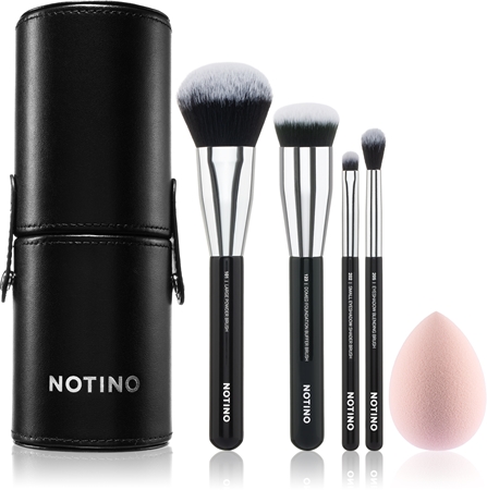 Notino Makeup Brushes Essential Professional Make-Up Brushes & Sponge Set sada štětců s pouzdrem