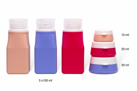 Notino Travel Collection Silicone Travel Bottles Set reusable travel containers