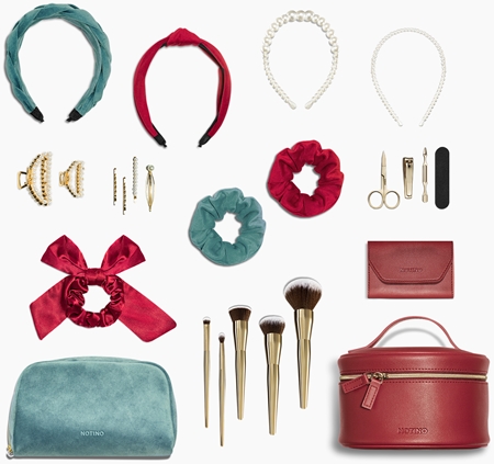 Notino Grace Collection Make-up brush set with cosmetic bag Комплект четки с чантичка