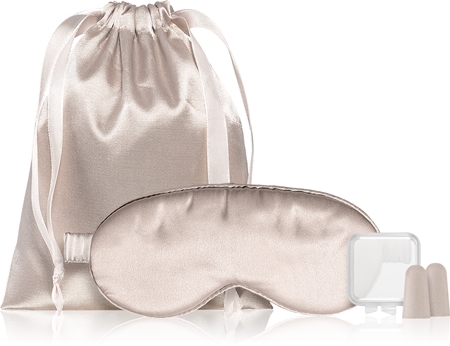Notino Travel Collection Satin sleep mask with ear plugs conjunto de máscara para dormir e protetores de ouvido
