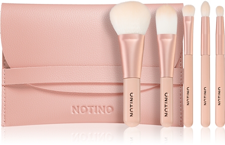 Notino Pastel Collection Travel brush set with pouch Utazó ecsetkészlet táskával