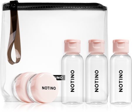Notino Travel Collection set de viaje con 5 envases vacíos rellenables Pink