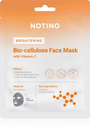Notino Brightening Bio-Cellulose Face Mask with Vitamin C sheet maska za blistav ten