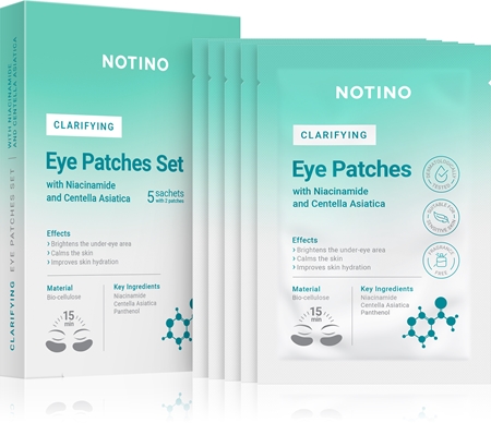 Notino Clarifying Brightening Bio-Cellulose Eye Patches Set with Niacinamide and Centella Asiatica rozjasňující maska na oční okolí