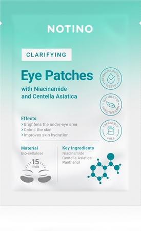 Notino Clarifying Brightening Bio-Cellulose Eye Patches Set with Niacinamide and Centella Asiatica rozjasňující maska na oční okolí