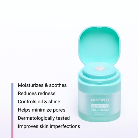 Notino Clarifying Gel Cream with Salicylic Acid and Niacinamide gel cremoso limpiador suave con ácido salicílico y niacinamida