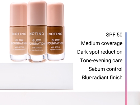 Notino Foundation Glow foundation with SPF 50 & plant extracts Illuminating Foundation SPF 50