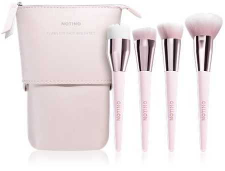 Notino Glamour Collection Flawless Face Brush Set sada štětců s taštičkou