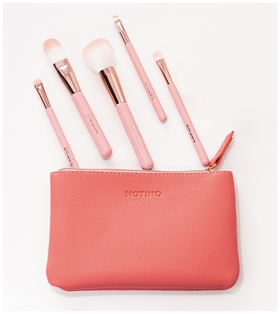 Notino Joy Collection Brush set with pouch cestovní sada štětců s taštičkou