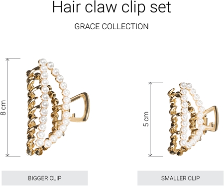 Notino Grace Collection Faux pearl hair claw clips claw clip