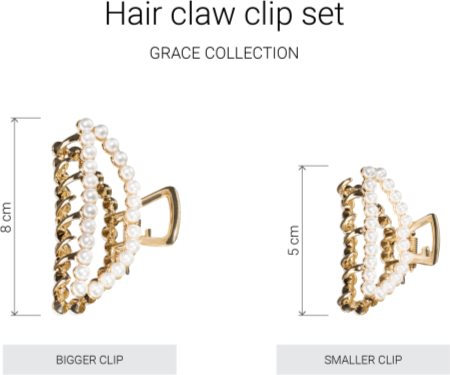 Notino Grace Collection Faux pearl hair claw clips Haarklammer