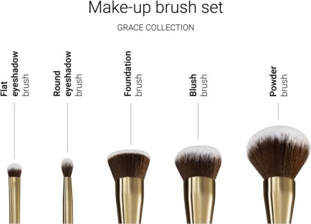 Notino Grace Collection Make-up brush set with cosmetic bag zestaw pędzli z kosmetyczką