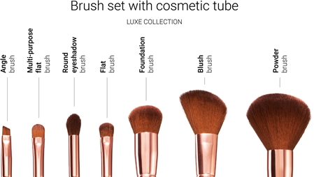 Notino Luxe Collection Brush set with cosmetic tube set čopičev z etuijem