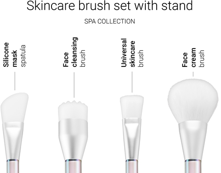 Notino Spa Collection Skincare brush set with stand sada štetcov pre starostlivosť o pleť