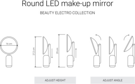 Notino Beauty Electro Collection Round LED Make-up mirror with a stand podsvícené kosmetické zrcátko