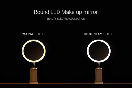 Notino Beauty Electro Collection Round LED Make-up mirror with a stand kozmetično ogledalce z osvetlitvijo