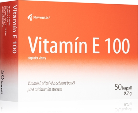 Noventis Vitamín E 100mg kapsle pro podporu ochrany buněk před oxidativním stresem