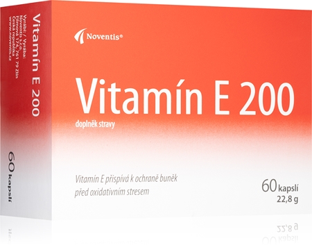 Noventis Vitamín E 200mg капсули для підтримки захисту клітин від оксидативного стресу